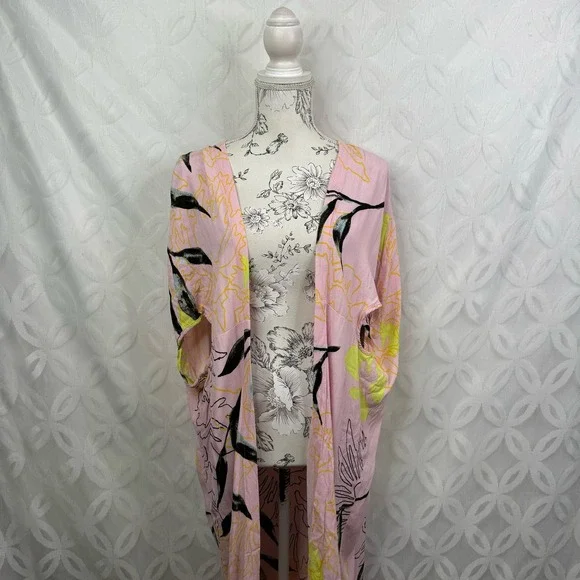 Anthropologie Pastel Floral Kimono Cardigan - Picture 9 of 12
